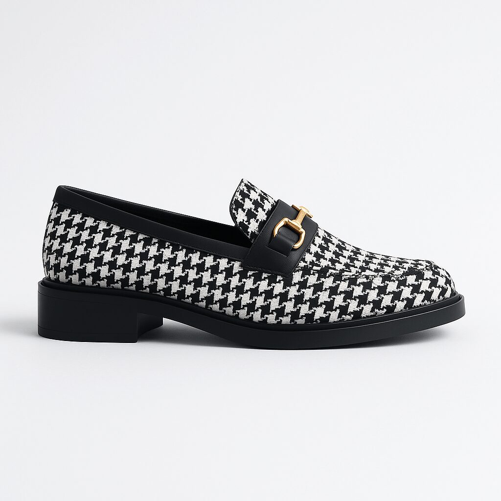 20251014_1245_Houndstooth Loafer Elegance_remix_01k7gtt8ecextvb1y5d68dd6hc